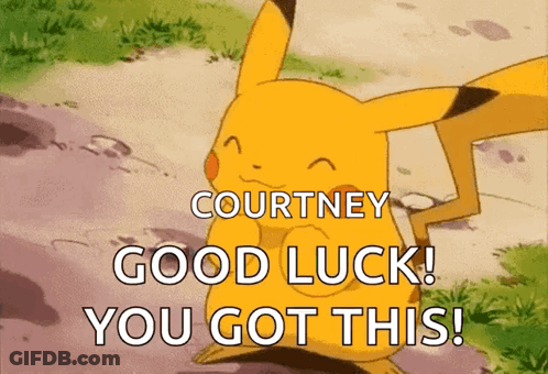 Pikachu Courtney Good Luck You Got This GIF
