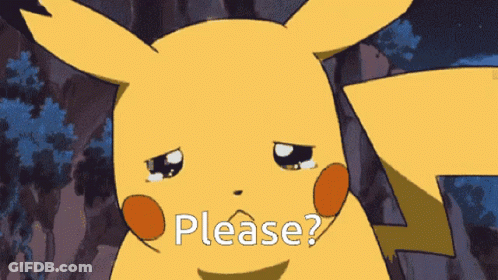 Pikachu Crying Saying Please GIF