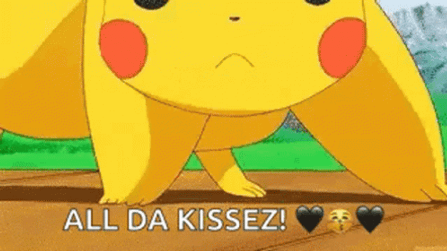 Pikachu Cute All Da Kissez GIF