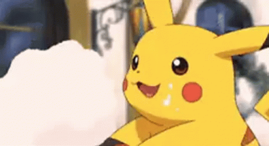 Pikachu Cute Eating Cotton Candy GIF