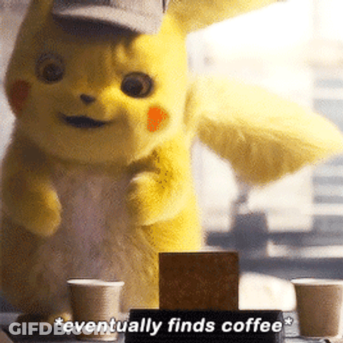 Pikachu Finds Coffee GIF
