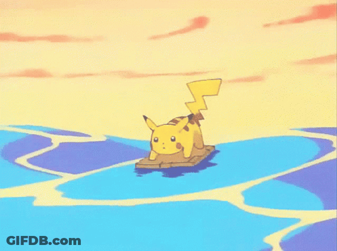 Pikachu Floating Alone GIF