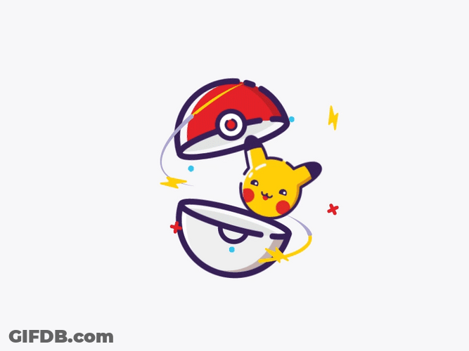 Pikachu Head In Pokeball GIF