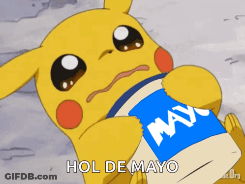 Pikachu Holding Mayonnaise Bag GIF