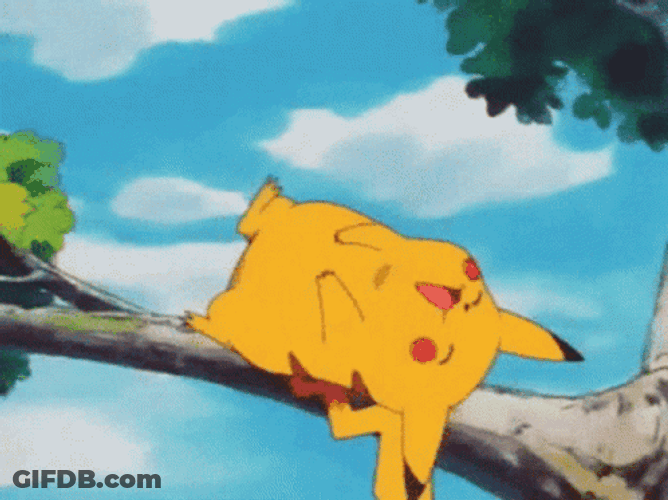 Pikachu Laughing On Tree GIF
