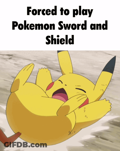 Pikachu Laying Forced To Play Pokemon Sword And Shield GIF