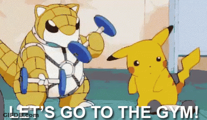 Pikachu Let's Go To The Gym GIF