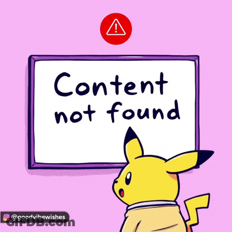 Pikachu Looking At Content Not Found Sign GIF