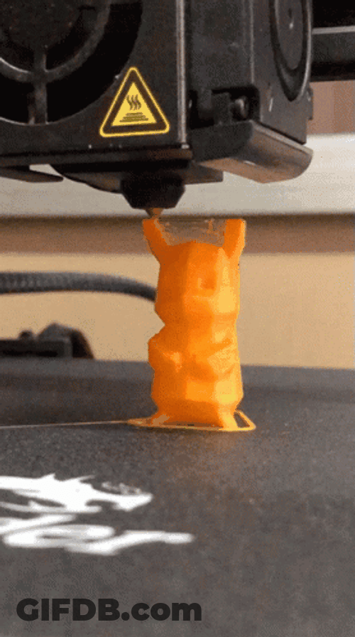 Pikachu Miniature 3D Printing GIF