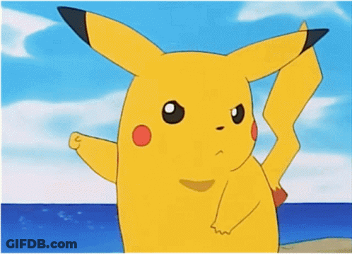 Pikachu On Beach Looking At Camera GIF