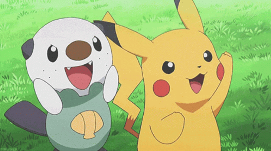 Pikachu Oshawott Pokemon GIF