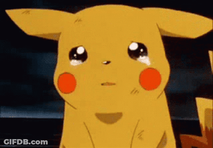 Pikachu Pokemon Showing Sadness In Eyes GIF