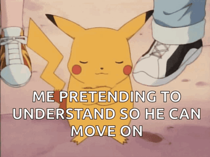 Pikachu Pretending He Understand GIF