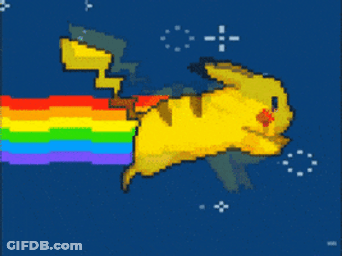 Pikachu Rainbow Pixelated Art GIF