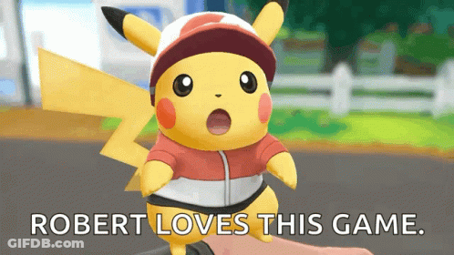 Pikachu Red White Blue Hat Robert Loves Game GIF