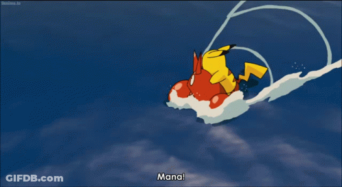 Pikachu Riding Red Fish Corphish GIF