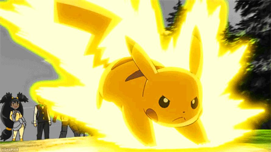Pikachu Running With Thunderbolt GIF