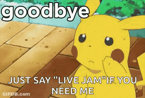 Pikachu Saying Goodbye Live Jam If You Need Me GIF