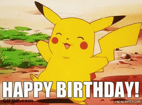 Pikachu Saying Happy Birthday Meme GIF