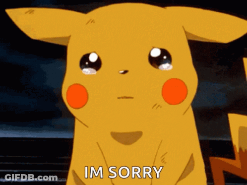 Pikachu Saying Sorry With Tears GIF