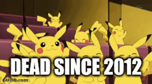 Pikachu Sitting In Stadium Dead Since 2012 GIF