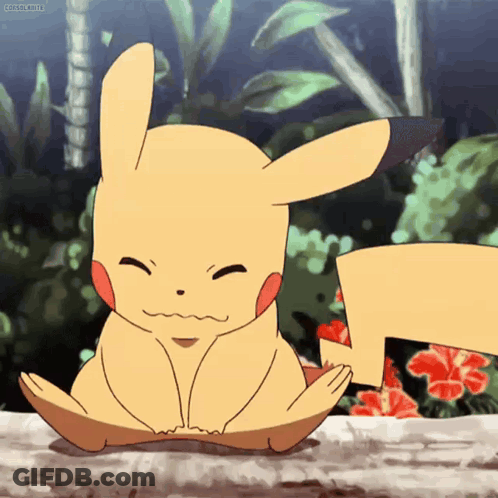 Pikachu Sitting On Ledge Eyes Closed GIF