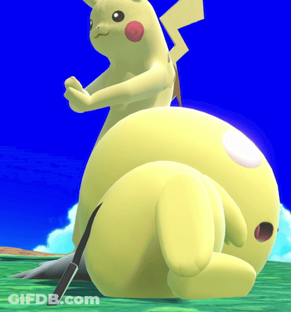 Pikachu Sitting On Top Of Another Pikachu GIF