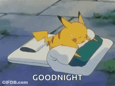 Pikachu Sleeping With Goodnight GIF