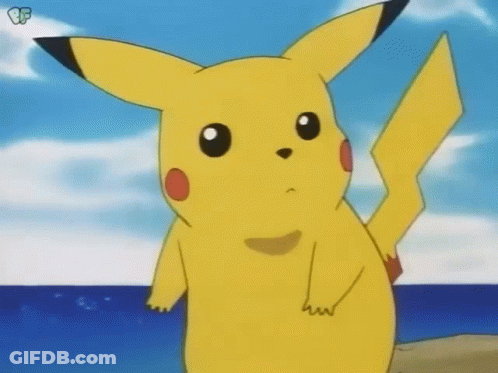 Pikachu Standing On Beach Looking At Ocean GIF