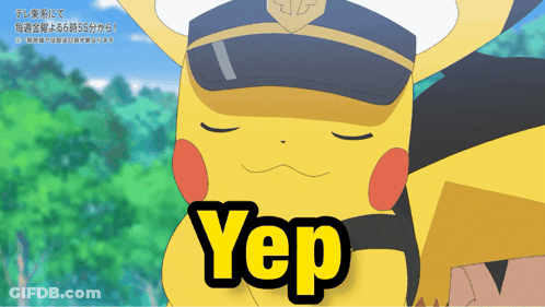 Pikachu Wearing Police Hat Saying Yep GIF