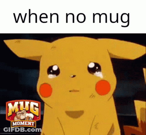 Pikachu With Mug Moment Logo GIF
