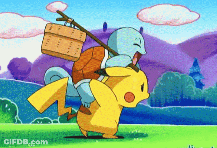 Pikachu With Squirtle GIF