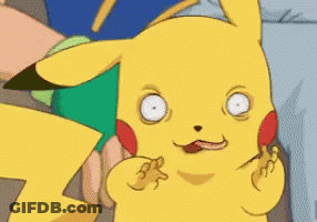 Pikachu With Strange Face Eating GIF