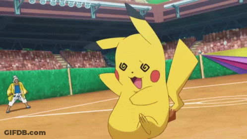 Pikachu With Swirl On Face In Field GIF