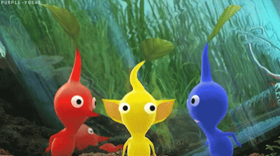 Pikmin Blooming Flower Heads GIF