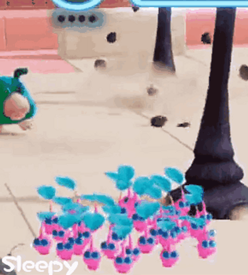 Pikmin In A Game Getting Stomped GIF