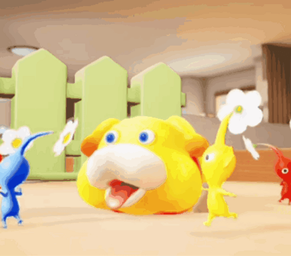 Pikmin Surrounding Oatchi GIF