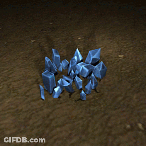 Pile Of Blue Crystals On Ground GIF