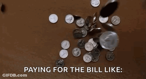 Pile Of Coins Paying For The Bill GIF