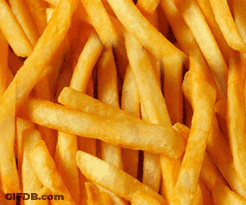 Pile Of French Fries Lined Up GIF