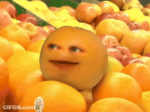 Pile Of Oranges And Apples With California Sticker GIF