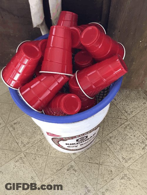 Pile Up Plastic Cups Red Cup GIF