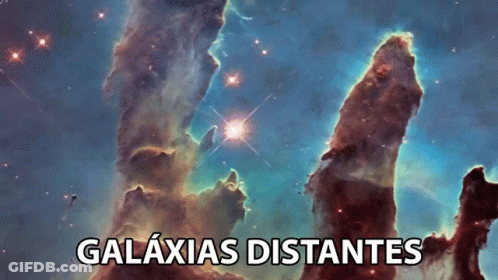 Pillars Of Creation With Galaxias Distantes GIF