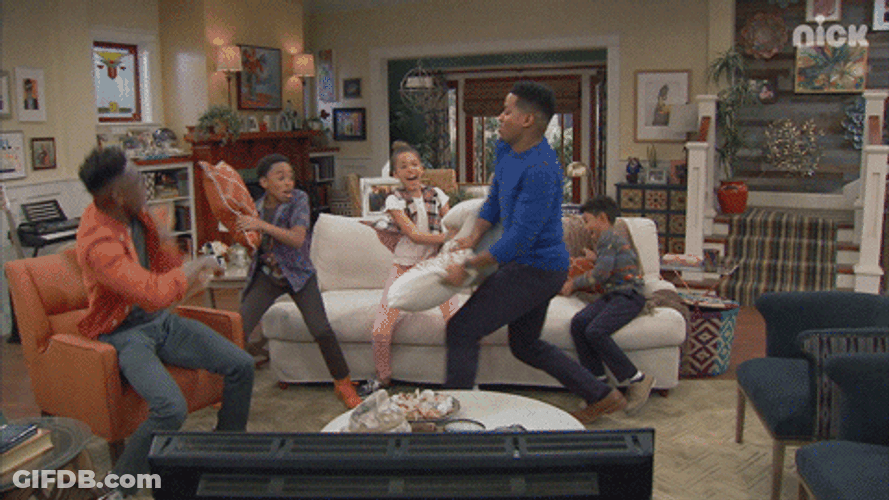Pillow Fight Happy Cousins Day GIF