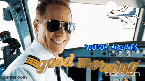 Pilot Smiling In Sunglasses Saying Good Morning GIF