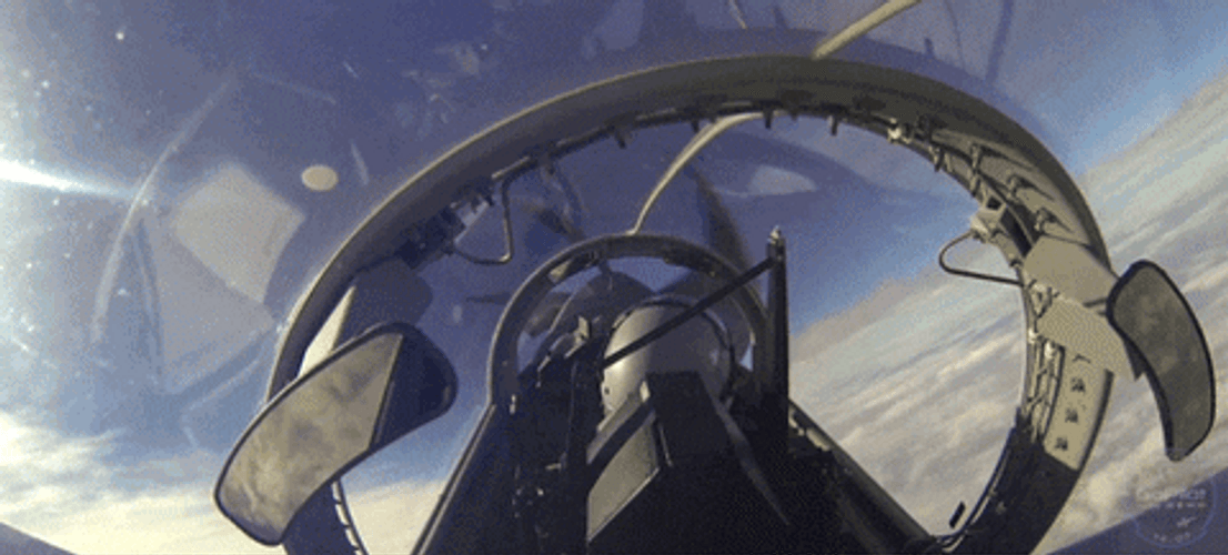 Pilot Turns Fighter Jet Around POV GIF