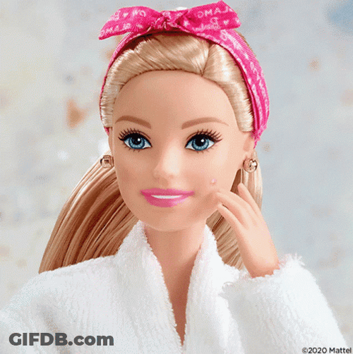 Pimple Popping Barbie Doll GIF