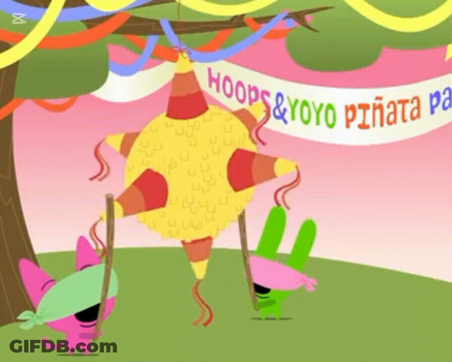 Piñata Party With Hoops And Yoyo GIF