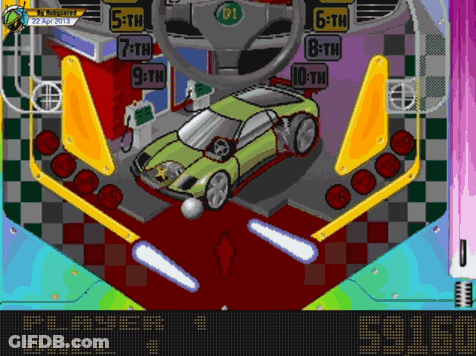 Pinball Game With Green Car GIF