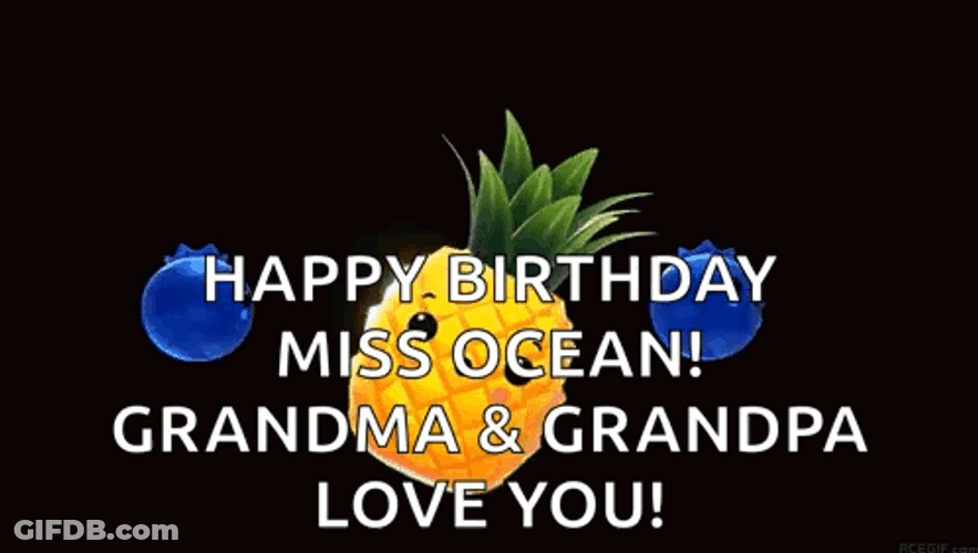 Pineapple And Friends Happy 65Th Birthday Message GIF